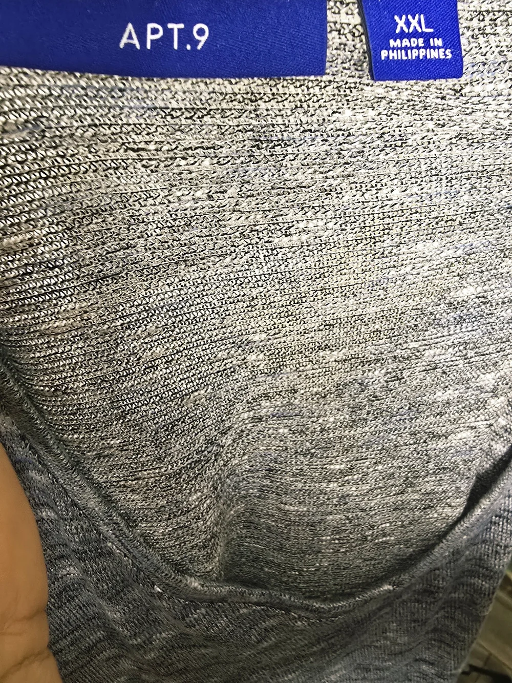 Apt. 9 Heathered Blue V-Neck Long Sleeve Top